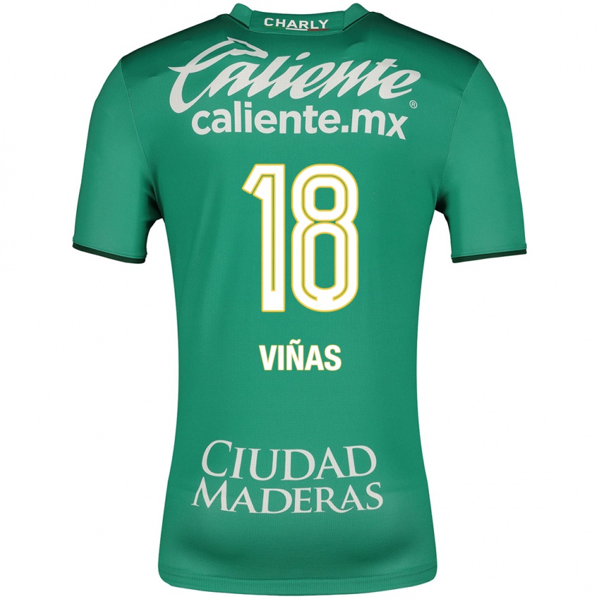 Męski Federico Viñas #18 Zielony Domowa Koszulka 2023/24 Koszulki Klubowe