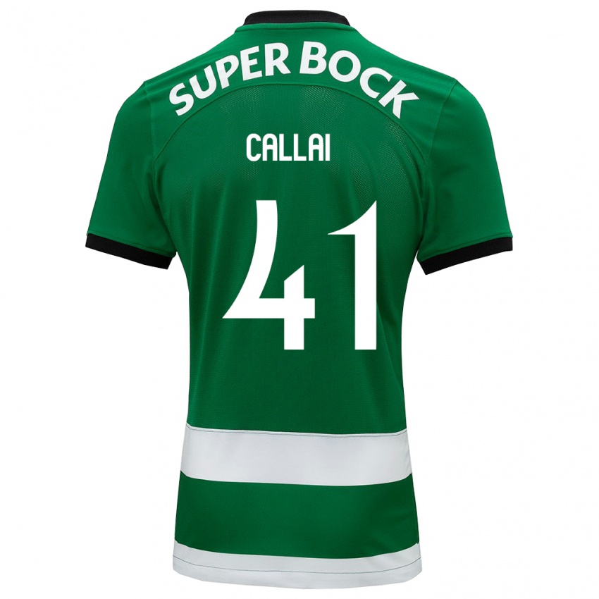 Męski Diego Callai #41 Zielony Domowa Koszulka 2023/24 Koszulki Klubowe