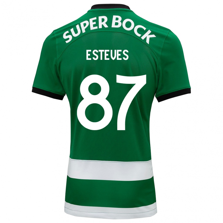 Męski Goncalo Esteves #87 Zielony Domowa Koszulka 2023/24 Koszulki Klubowe