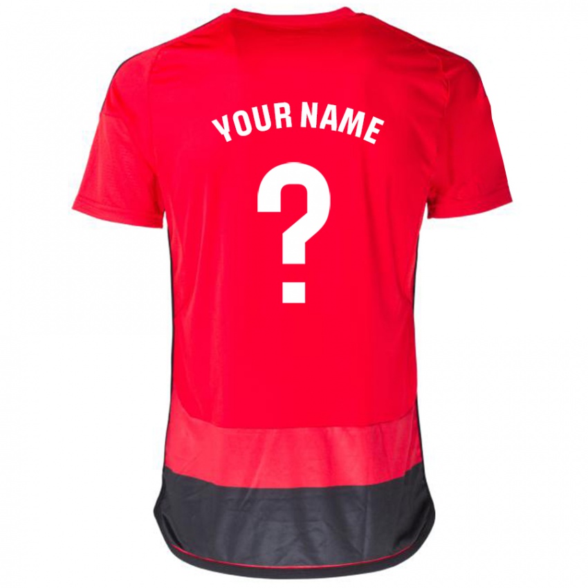 Męski Twoje Imię #0 Czerwony Czarny Domowa Koszulka 2023/24 Koszulki Klubowe