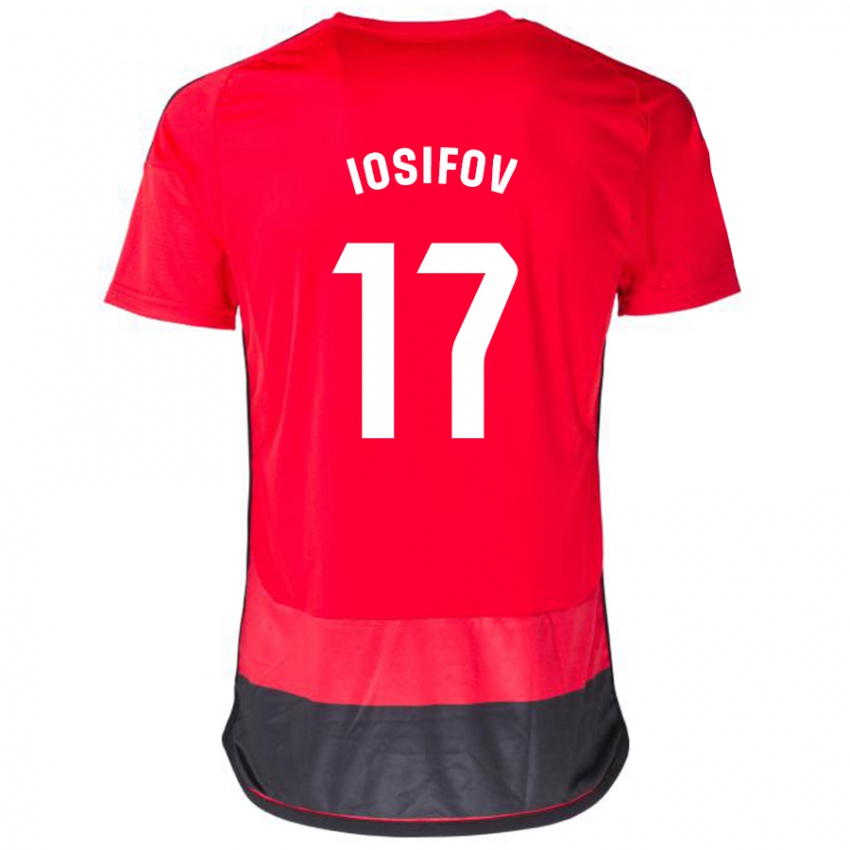 Męski Nikita Iosifov #17 Czerwony Czarny Domowa Koszulka 2023/24 Koszulki Klubowe