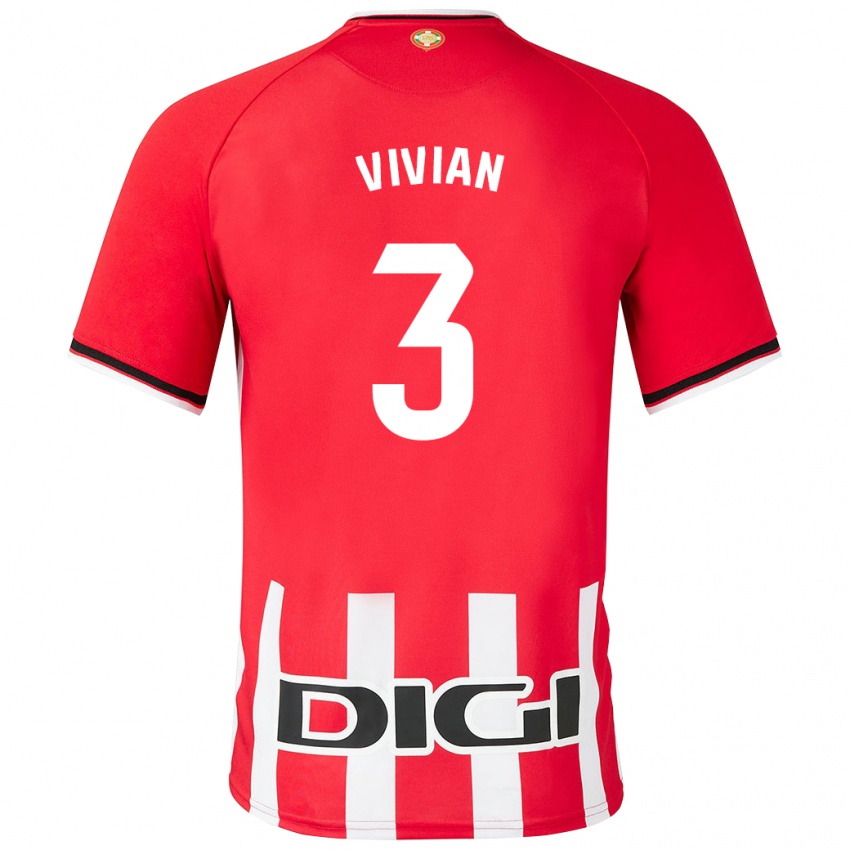 Męski Dani Vivian #3 Czerwony Domowa Koszulka 2023/24 Koszulki Klubowe