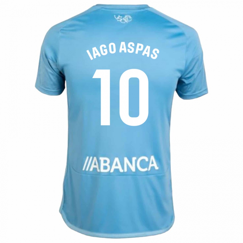 Męski Iago Aspas #10 Niebieski Domowa Koszulka 2023/24 Koszulki Klubowe