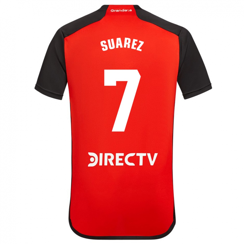 Męski Matias Suarez #7 Czerwony Wyjazdowa Koszulka 2023/24 Koszulki Klubowe