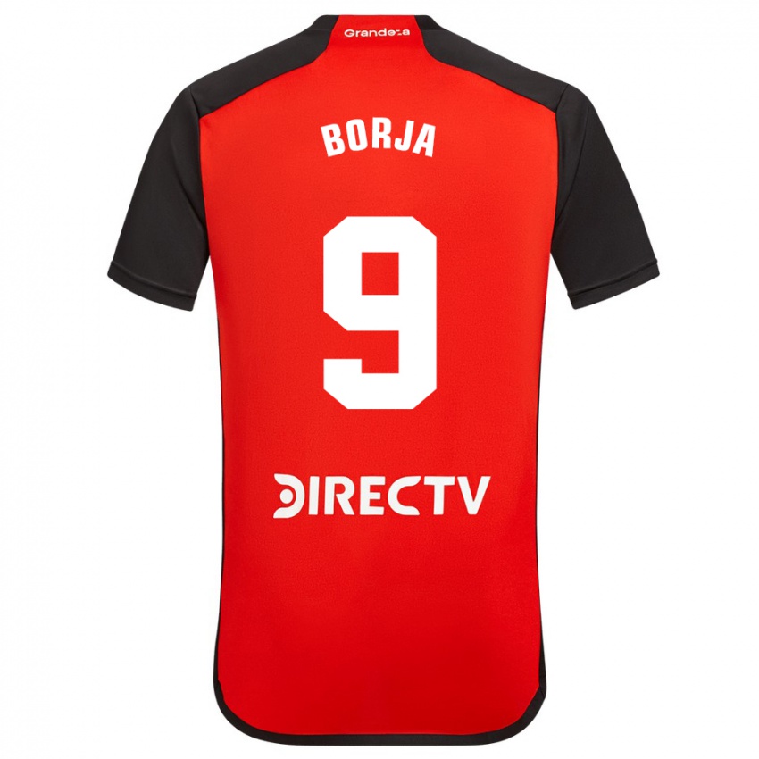 Męski Miguel Borja #9 Czerwony Wyjazdowa Koszulka 2023/24 Koszulki Klubowe