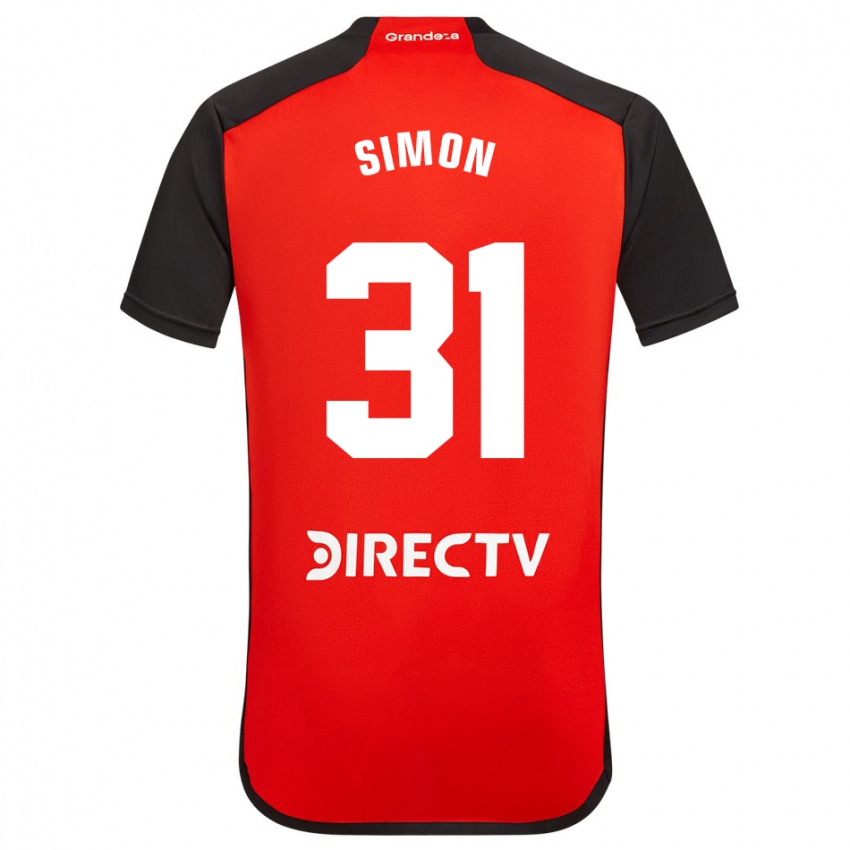 Męski Santiago Simon #31 Czerwony Wyjazdowa Koszulka 2023/24 Koszulki Klubowe