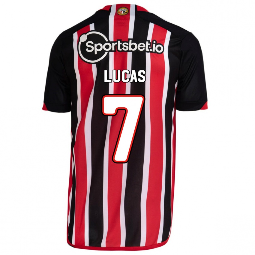 Męski Lucas Moura #7 Niebieski Czerwony Wyjazdowa Koszulka 2023/24 Koszulki Klubowe