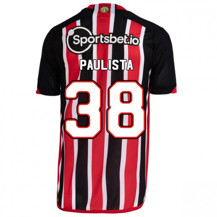 Męski Caio Paulista #38 Niebieski Czerwony Wyjazdowa Koszulka 2023/24 Koszulki Klubowe