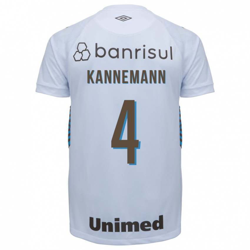 Męski Walter Kannemann #4 Biały Wyjazdowa Koszulka 2023/24 Koszulki Klubowe