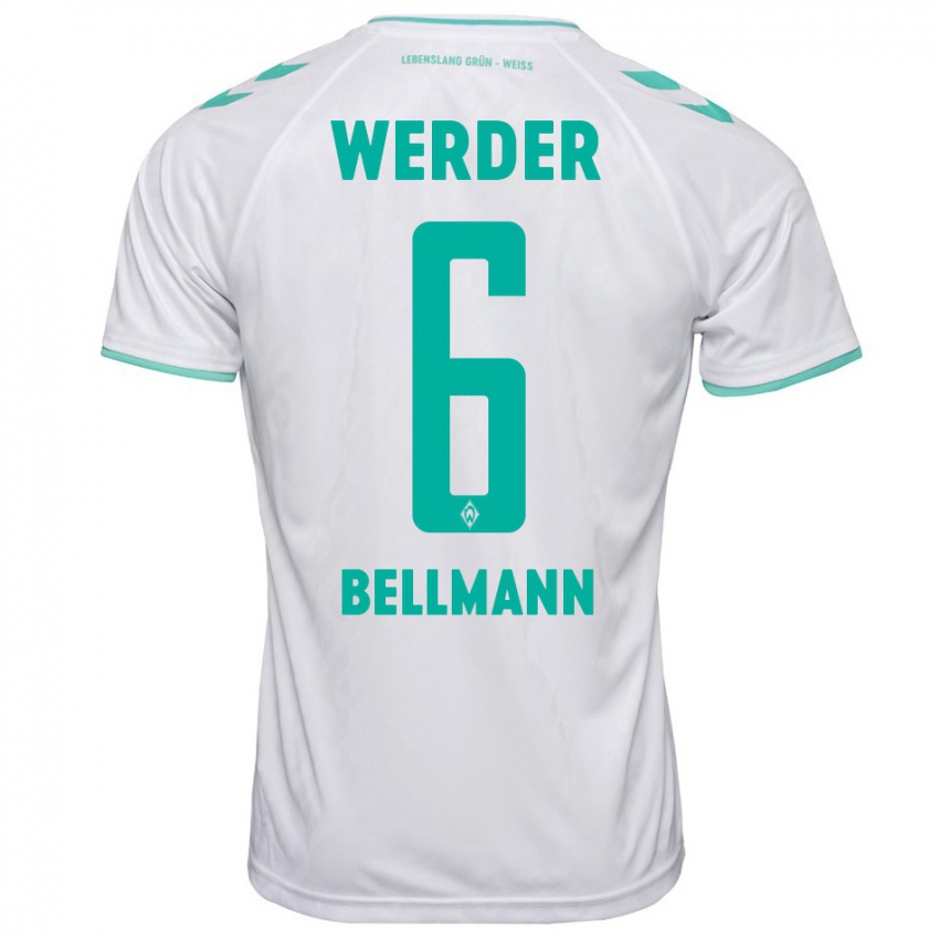 Męski Paul Bellmann #6 Biały Wyjazdowa Koszulka 2023/24 Koszulki Klubowe