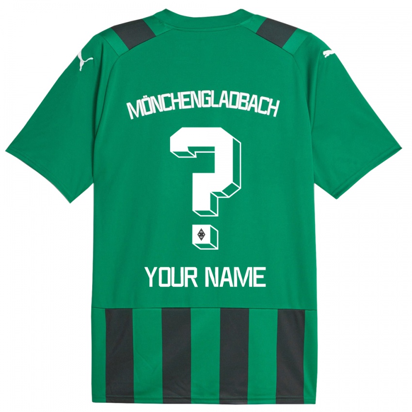 Męski Twoje Imię #0 Czarny Zielony Wyjazdowa Koszulka 2023/24 Koszulki Klubowe
