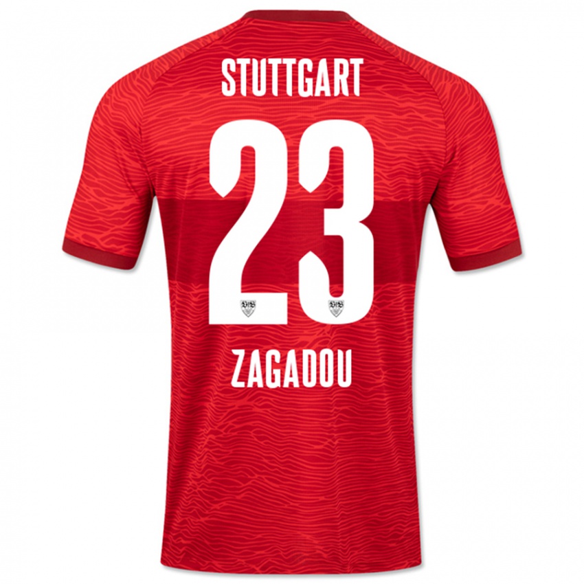 Męski Dan-Axel Zagadou #23 Czerwony Wyjazdowa Koszulka 2023/24 Koszulki Klubowe