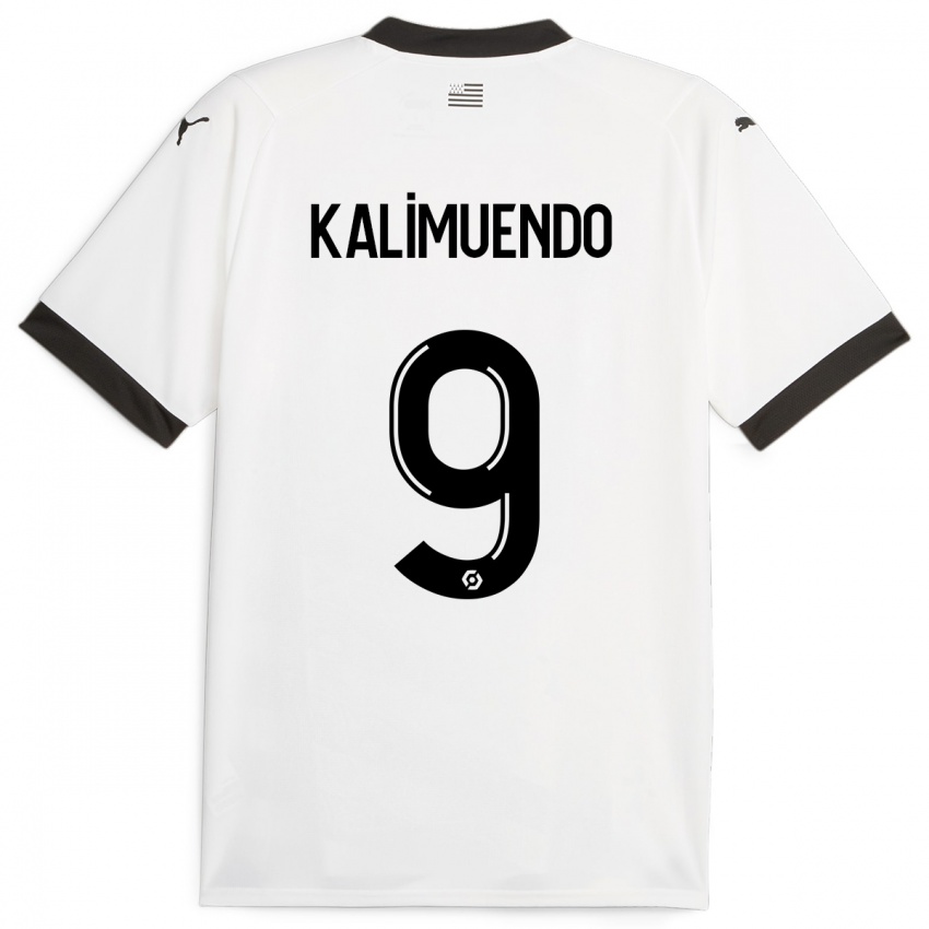 Męski Arnaud Kalimuendo #9 Biały Wyjazdowa Koszulka 2023/24 Koszulki Klubowe