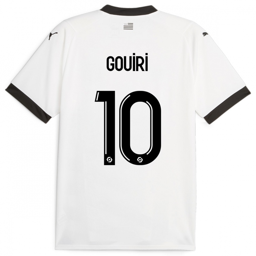 Męski Amine Gouiri #10 Biały Wyjazdowa Koszulka 2023/24 Koszulki Klubowe