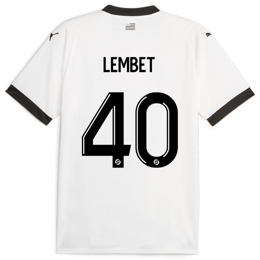 Męski Geoffrey Lembet #40 Biały Wyjazdowa Koszulka 2023/24 Koszulki Klubowe
