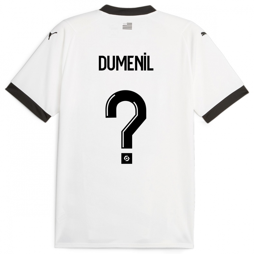 Męski Kylian Dumenil #0 Biały Wyjazdowa Koszulka 2023/24 Koszulki Klubowe