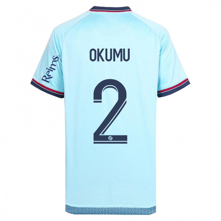Męski Joseph Okumu #2 Niebieskie Niebo Wyjazdowa Koszulka 2023/24 Koszulki Klubowe
