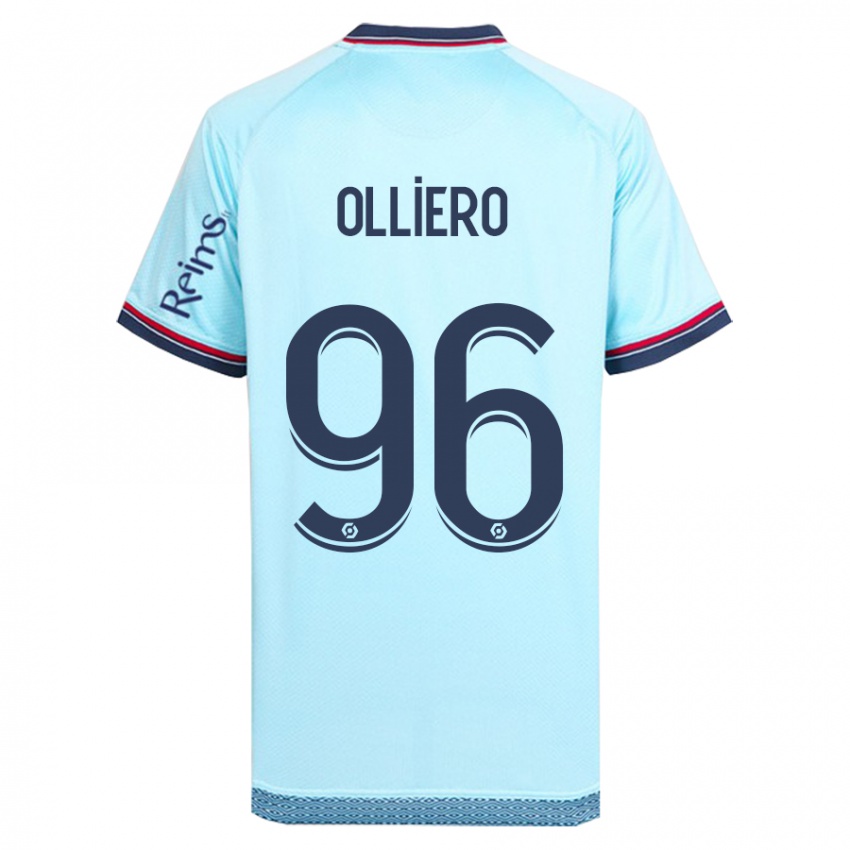 Męski Alexandre Olliero #96 Niebieskie Niebo Wyjazdowa Koszulka 2023/24 Koszulki Klubowe