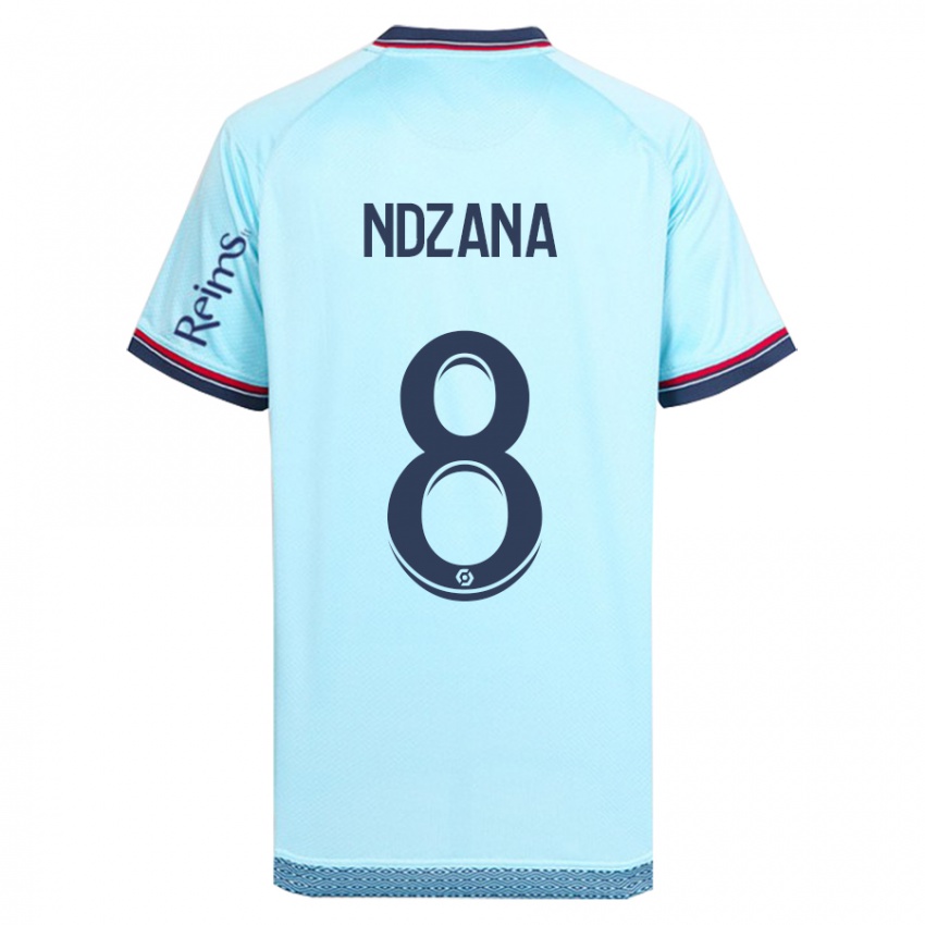 Męski Colette Ndzana Fegue #8 Niebieskie Niebo Wyjazdowa Koszulka 2023/24 Koszulki Klubowe