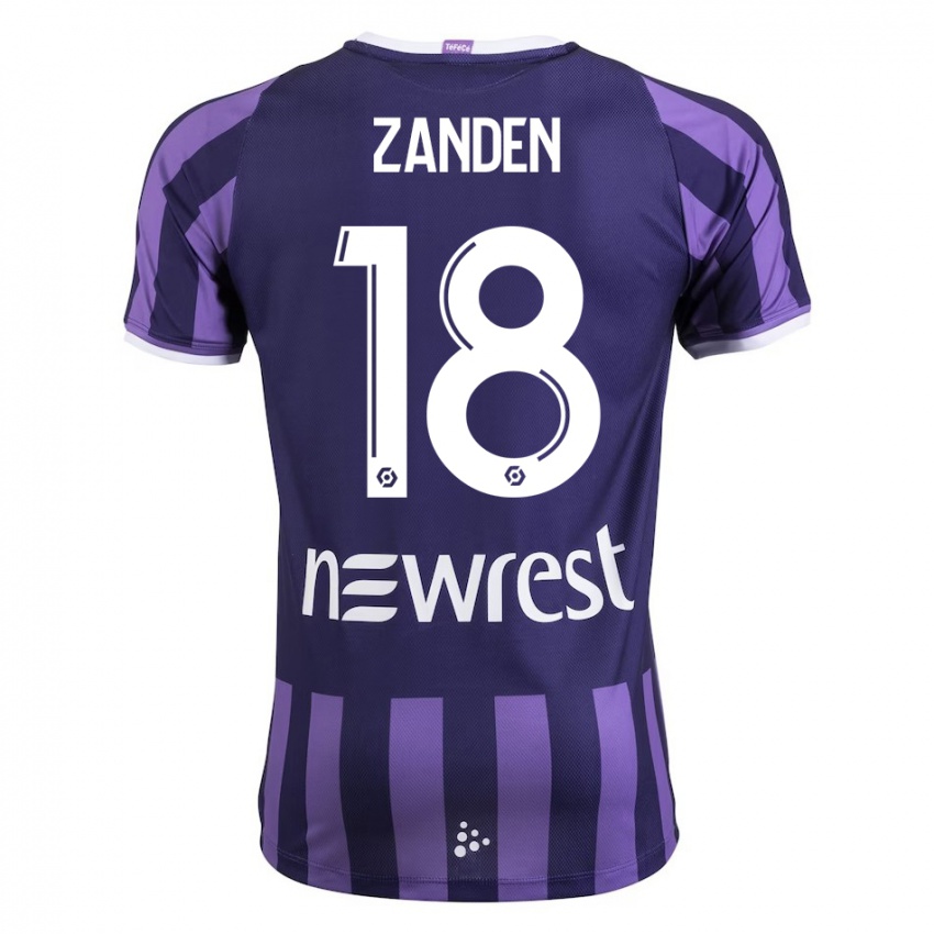 Męski Oliver Zandén #18 Purpurowy Wyjazdowa Koszulka 2023/24 Koszulki Klubowe