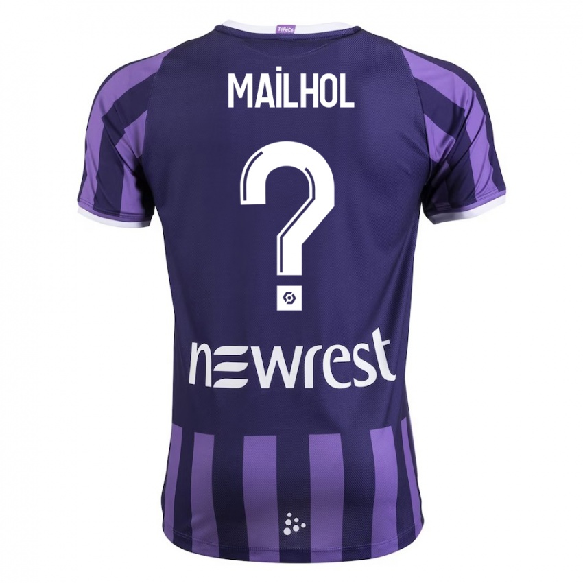 Męski Luca Mailhol #0 Purpurowy Wyjazdowa Koszulka 2023/24 Koszulki Klubowe