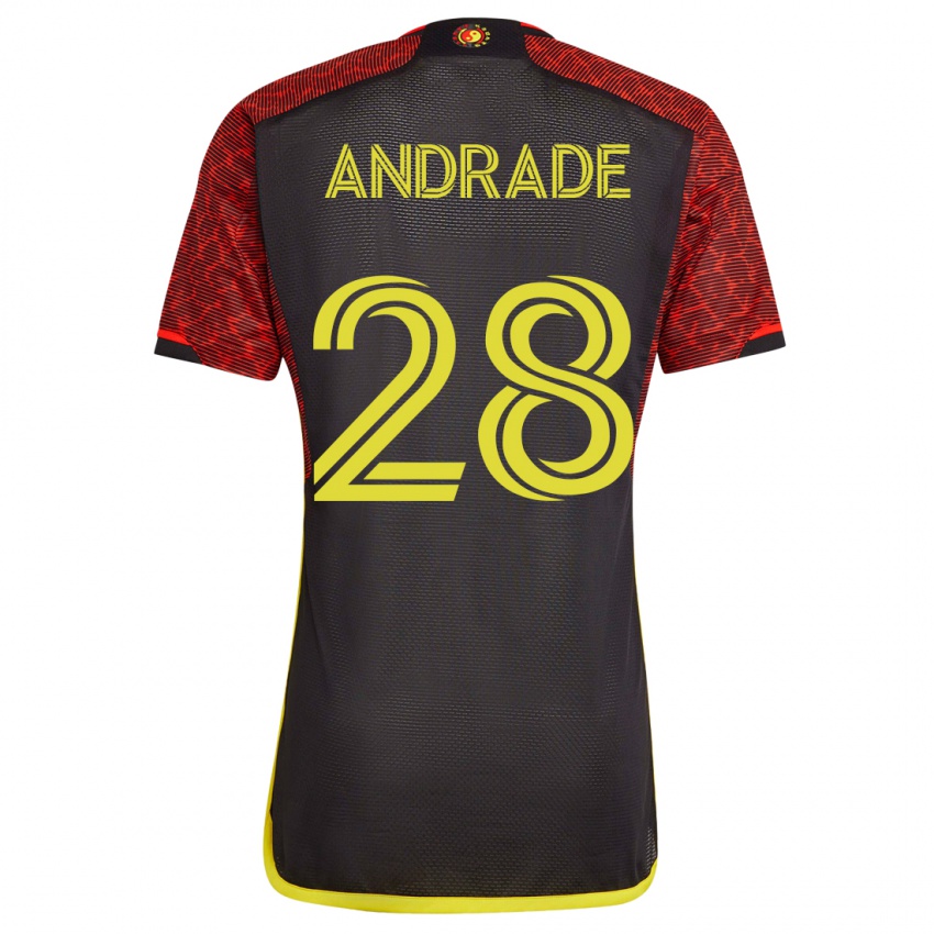 Męski Yeimar Gómez Andrade #28 Pomarańczowy Wyjazdowa Koszulka 2023/24 Koszulki Klubowe