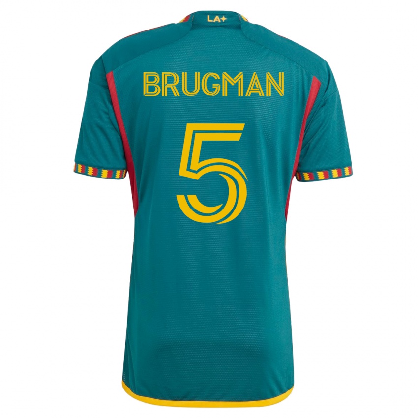 Męski Gastón Brugman #5 Zielony Wyjazdowa Koszulka 2023/24 Koszulki Klubowe