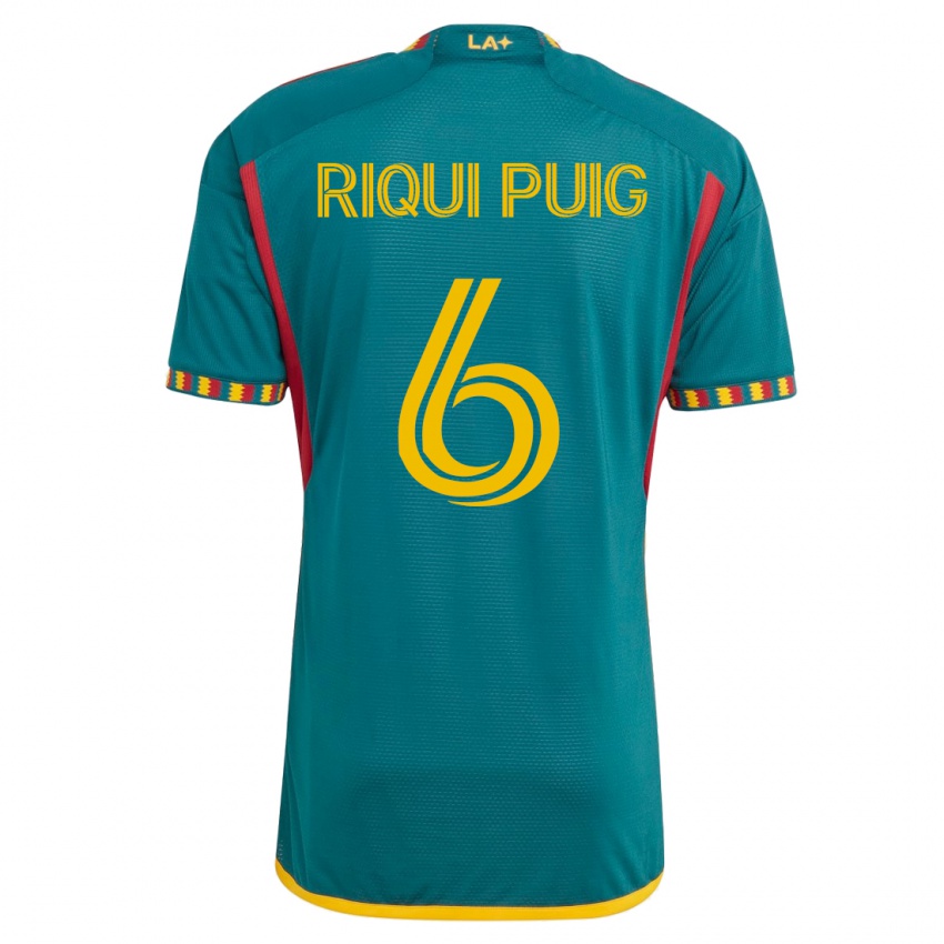 Męski Riqui Puig #6 Zielony Wyjazdowa Koszulka 2023/24 Koszulki Klubowe