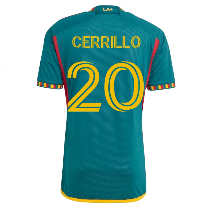 Męski Edwin Cerrillo #20 Zielony Wyjazdowa Koszulka 2023/24 Koszulki Klubowe