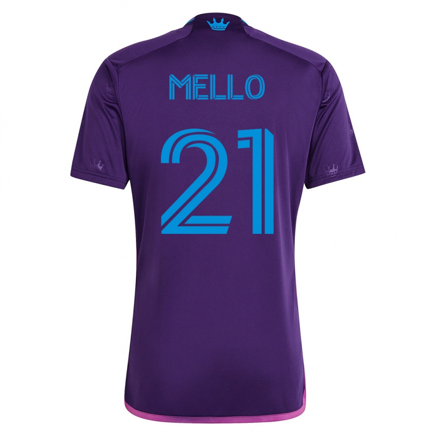 Męski Vinicius Mello #21 Fioletowy Wyjazdowa Koszulka 2023/24 Koszulki Klubowe