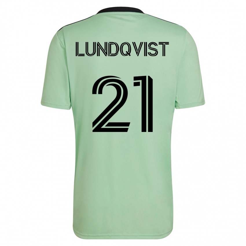 Męski Adam Lundqvist #21 Jasnozielony Wyjazdowa Koszulka 2023/24 Koszulki Klubowe