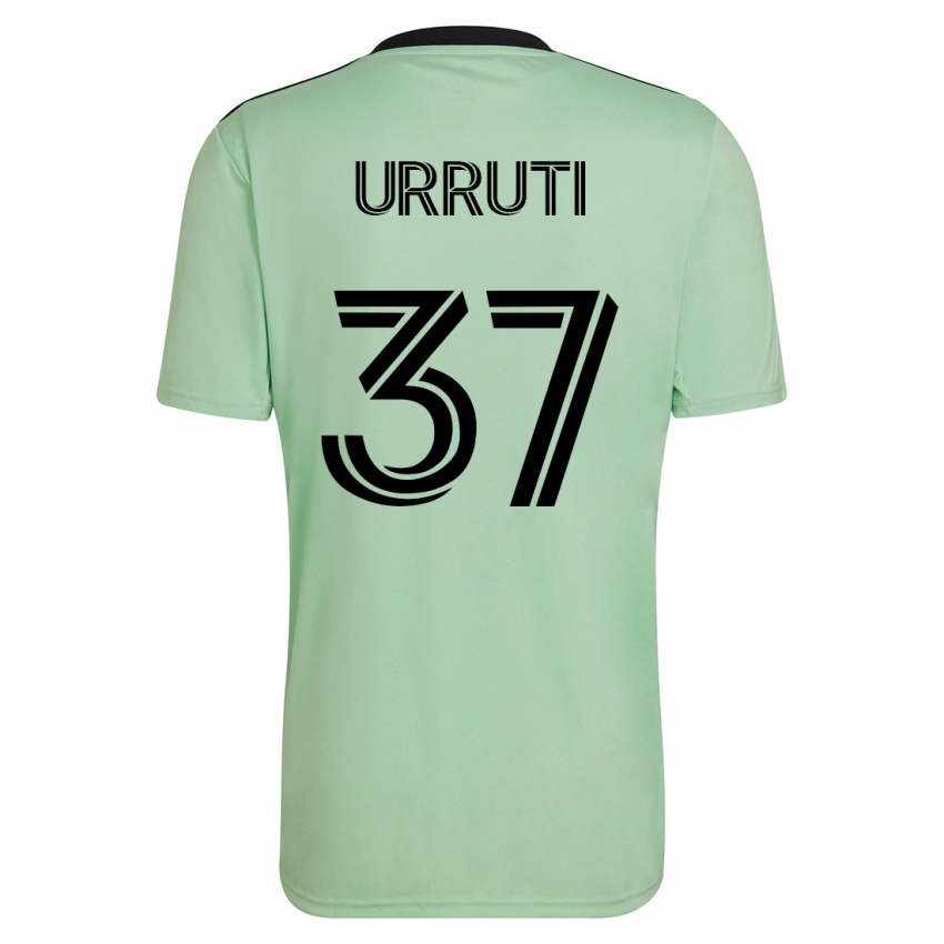 Męski Maximiliano Urruti #37 Jasnozielony Wyjazdowa Koszulka 2023/24 Koszulki Klubowe