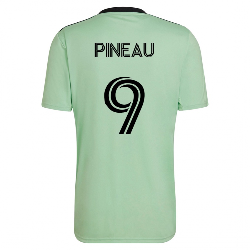Męski Sebastien Pineau #9 Jasnozielony Wyjazdowa Koszulka 2023/24 Koszulki Klubowe