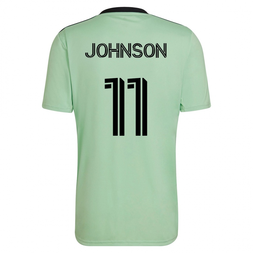 Męski Emmanuel Johnson #11 Jasnozielony Wyjazdowa Koszulka 2023/24 Koszulki Klubowe