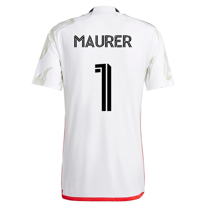 Męski Jimmy Maurer #1 Biały Wyjazdowa Koszulka 2023/24 Koszulki Klubowe