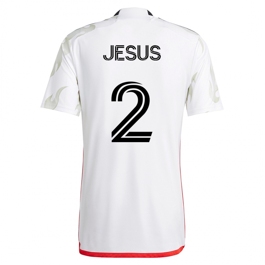 Męski Geovane Jesus #2 Biały Wyjazdowa Koszulka 2023/24 Koszulki Klubowe