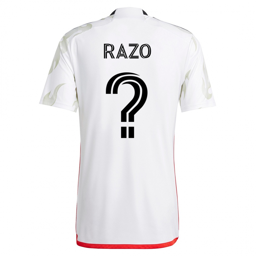 Męski Edgar Razo #0 Biały Wyjazdowa Koszulka 2023/24 Koszulki Klubowe