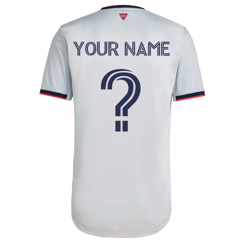 Męski Twoje Imię #0 Biały Wyjazdowa Koszulka 2023/24 Koszulki Klubowe
