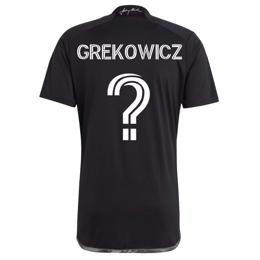 Męski Jacob Grekowicz #0 Czarny Wyjazdowa Koszulka 2023/24 Koszulki Klubowe