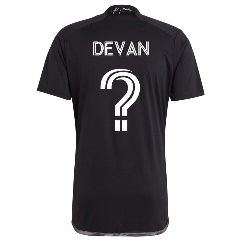 Męski Liam Devan #0 Czarny Wyjazdowa Koszulka 2023/24 Koszulki Klubowe
