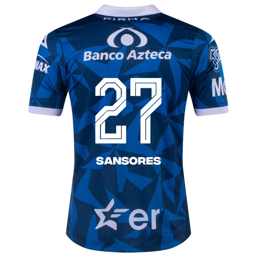 Męski Miguel Sansores #27 Niebieski Wyjazdowa Koszulka 2023/24 Koszulki Klubowe