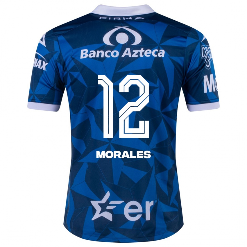 Męski Karla Morales #12 Niebieski Wyjazdowa Koszulka 2023/24 Koszulki Klubowe