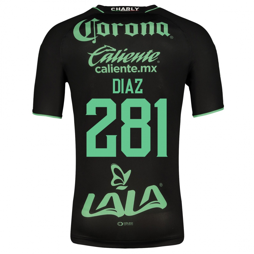 Męski Didier Díaz #281 Czarny Wyjazdowa Koszulka 2023/24 Koszulki Klubowe