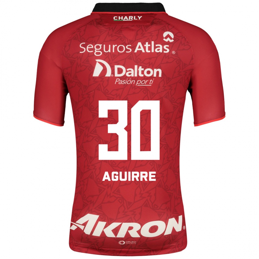 Męski Eduardo Aguirre #30 Czerwony Wyjazdowa Koszulka 2023/24 Koszulki Klubowe