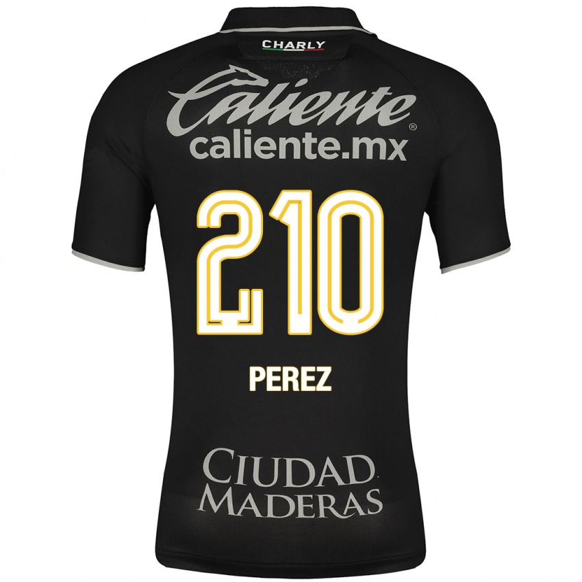 Męski Arez Pérez #210 Czarny Wyjazdowa Koszulka 2023/24 Koszulki Klubowe