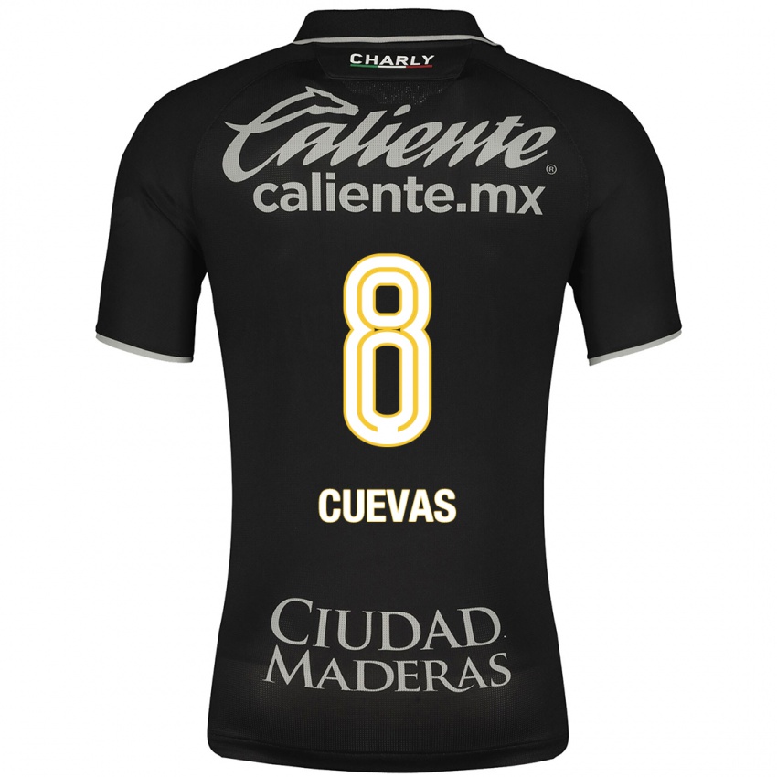 Męski Lucero Cuevas #8 Czarny Wyjazdowa Koszulka 2023/24 Koszulki Klubowe