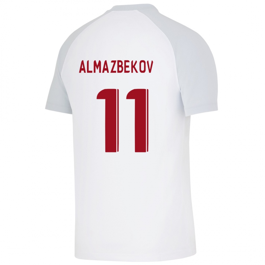 Męski Beknaz Almazbekov #11 Biały Wyjazdowa Koszulka 2023/24 Koszulki Klubowe