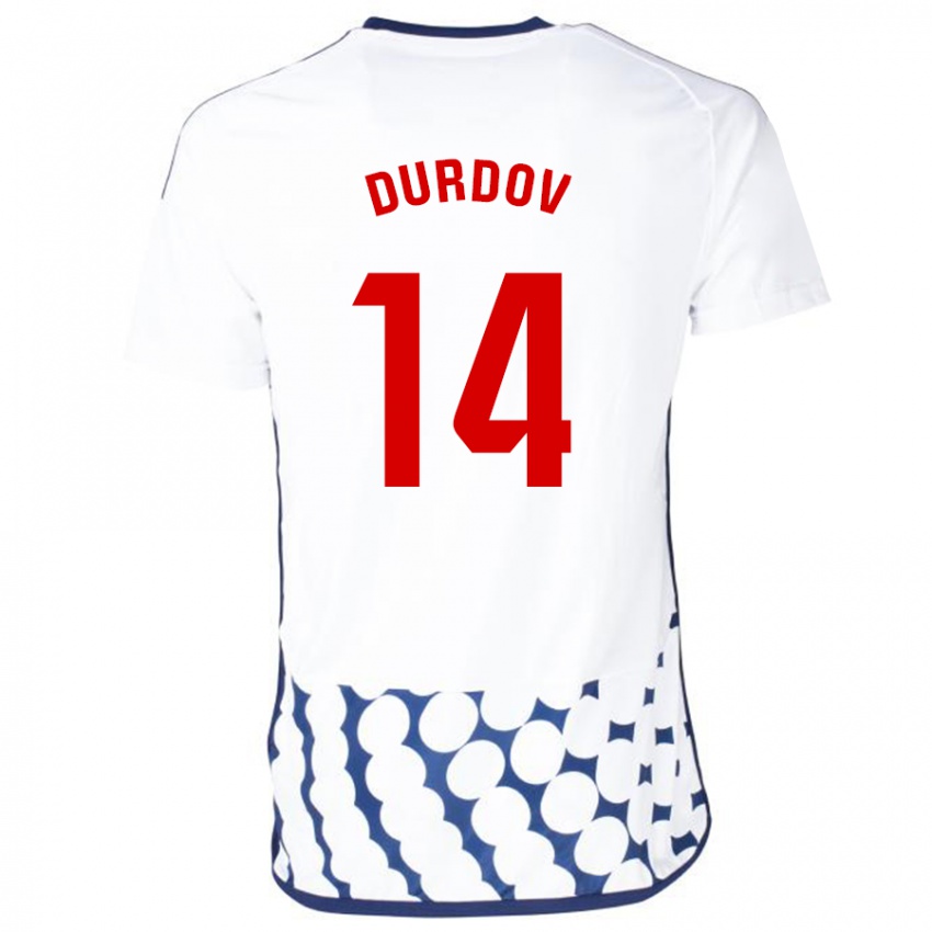 Męski Ivan Durdov #14 Biały Wyjazdowa Koszulka 2023/24 Koszulki Klubowe