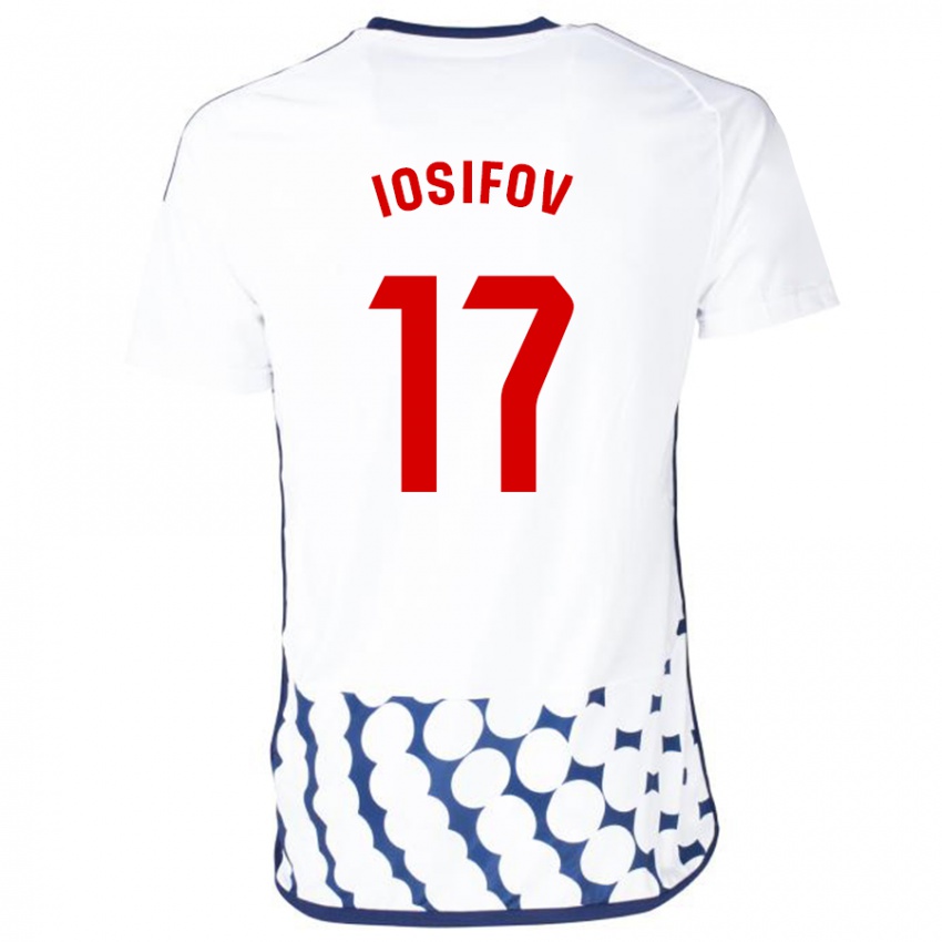 Męski Nikita Iosifov #17 Biały Wyjazdowa Koszulka 2023/24 Koszulki Klubowe