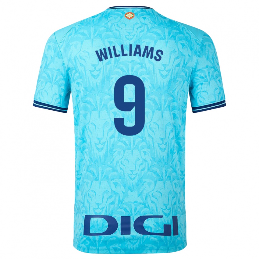 Męski Inaki Williams #9 Niebieskie Niebo Wyjazdowa Koszulka 2023/24 Koszulki Klubowe
